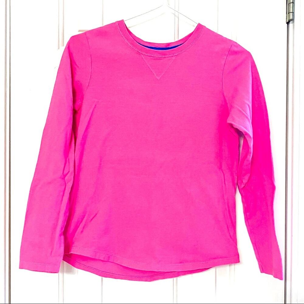 HANES • Pink Cotton Long Sleeve Scoop Neck T-Shirt